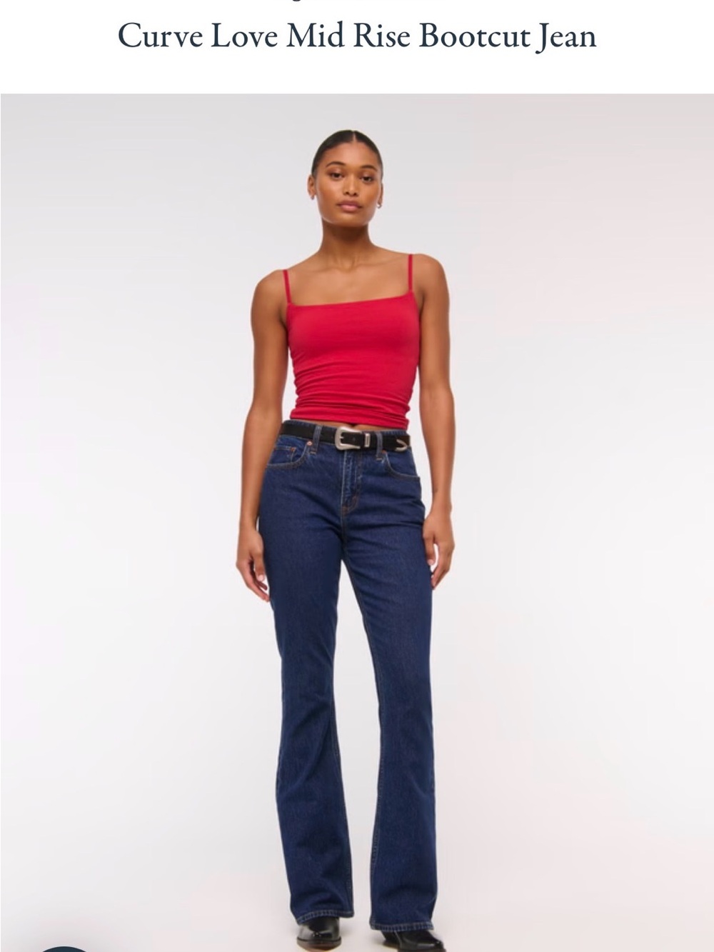 Abercrombie Curve Love Mid Rise Bootcut Jean - Dark Blue